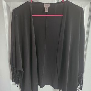 Chico black jacket with fringe sleeves